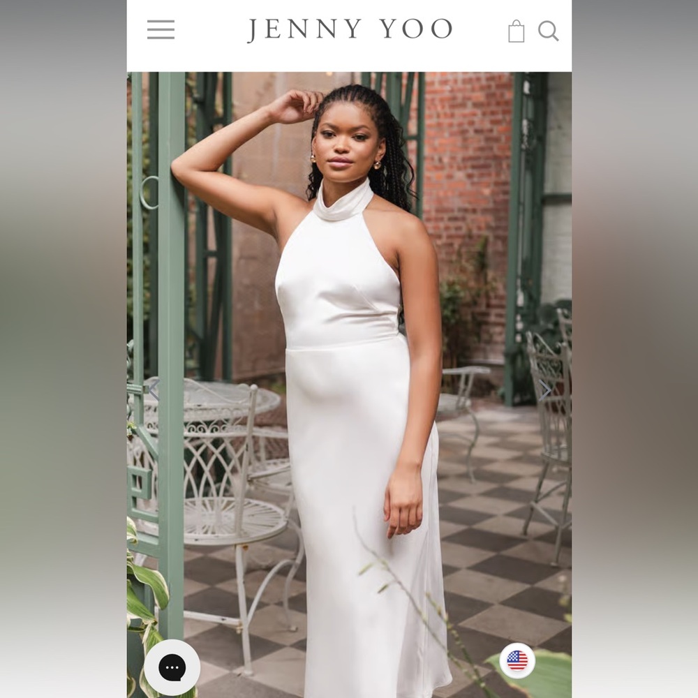 Jenny Yoo Nicolette Dress White Size 4 • Worn Once • Removable Cups